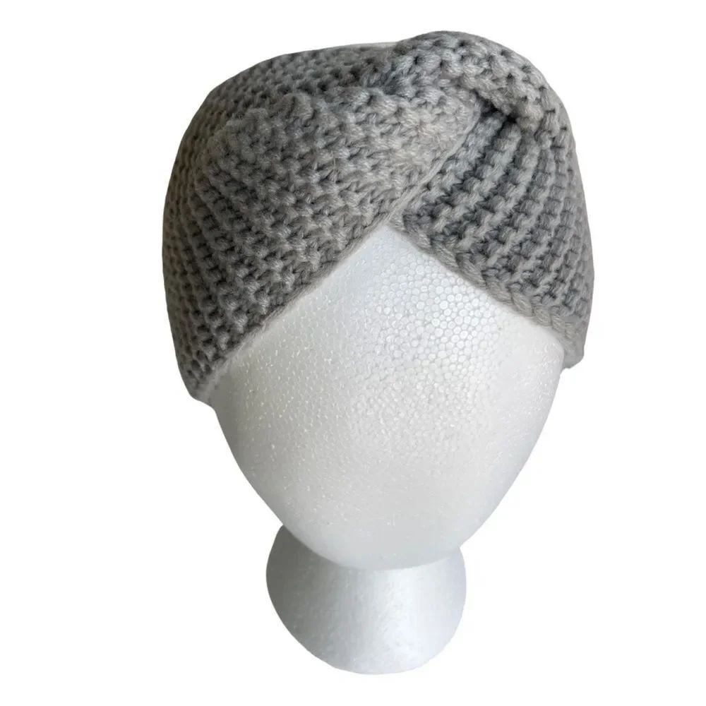 West Loop Women’s Gray Knit Criss Cross Front Solid Acrylic Headband OSFM NWT